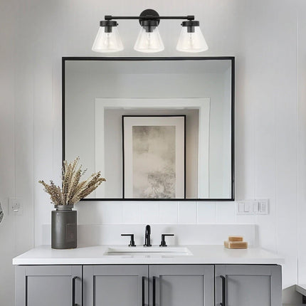 Gleam Modern 3-Light Dimmable Vanity Light Black Finish Home Decor > Lighting > Wall Lighting > Wall Sconces TriadCommerceInc