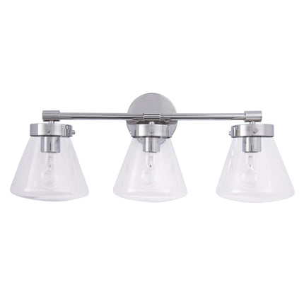 Gleam Modern 3-Light Dimmable Vanity Light Black Finish Home Decor > Lighting > Wall Lighting > Wall Sconces TriadCommerceInc Brush Nickel