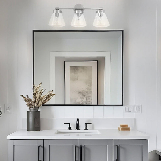 Gleam Modern 3-Light Dimmable Vanity Light Black Finish Home Decor > Lighting > Wall Lighting > Wall Sconces TriadCommerceInc