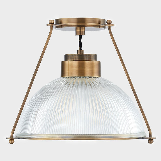 Oakville Semi Flush Ceiling Light in Patina Brass, Small Home Decor > Lighting > Ceiling Lights > Flush Mount Ceiling Lights TriadCommerceInc
