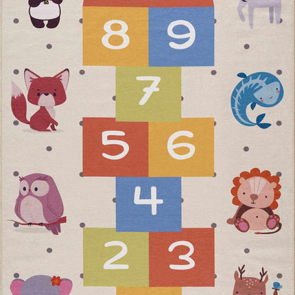 Lundy Colorful Hopscotch Washable Kids Rug Rugs TriadCommerceInc 5'3" x 7'3" Rectangle