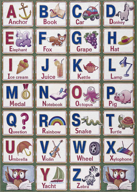 Osric Colorful Alphabet Washable Kids Rug - Clearance Rugs TriadCommerceInc
