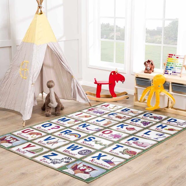 Osric Colorful Alphabet Washable Kids Rug - Clearance Rugs TriadCommerceInc