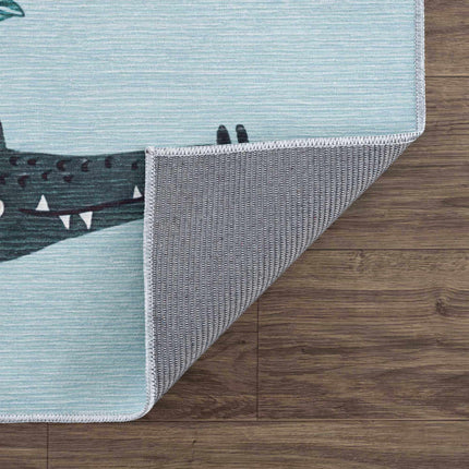 Petey Blue Animal Print Washable Kids Rug - Clearance Rugs TriadCommerceInc