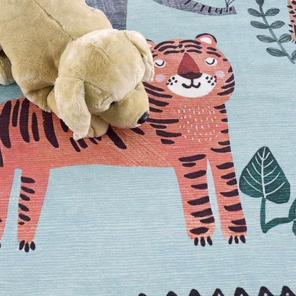 Petey Blue Animal Print Washable Kids Rug - Clearance Rugs TriadCommerceInc