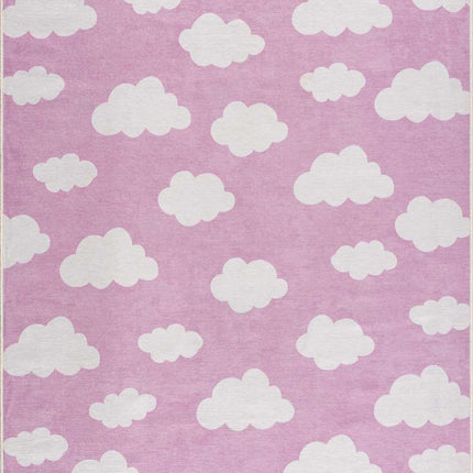 Nizar Pink Cloud Washable Kids Rug - Clearance Rugs TriadCommerceInc 5'3" x 7'3" Rectangle