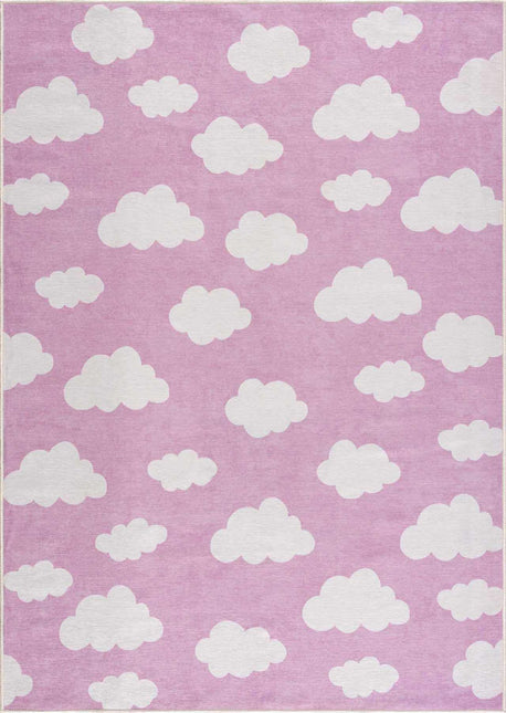 Nizar Pink Cloud Washable Kids Rug - Clearance Rugs TriadCommerceInc 5'3" x 7'3" Rectangle