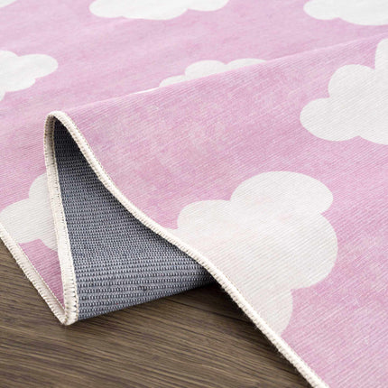 Nizar Pink Cloud Washable Kids Rug - Clearance Rugs TriadCommerceInc