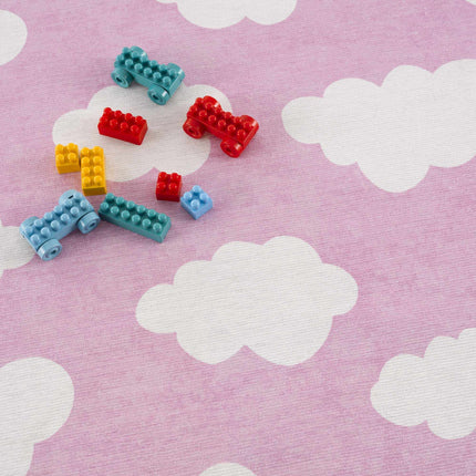 Nizar Pink Cloud Washable Kids Rug - Clearance Rugs TriadCommerceInc