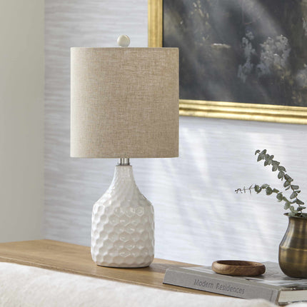 Gulmarrad Textured Ivory Ceramic Table Lamp Table Lamps TriadCommerceInc