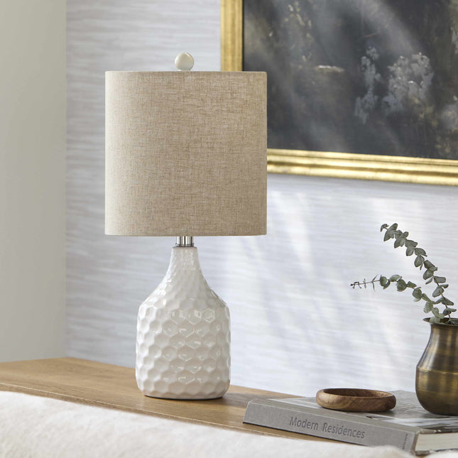 Gulmarrad Textured Ivory Ceramic Table Lamp Table Lamps TriadCommerceInc