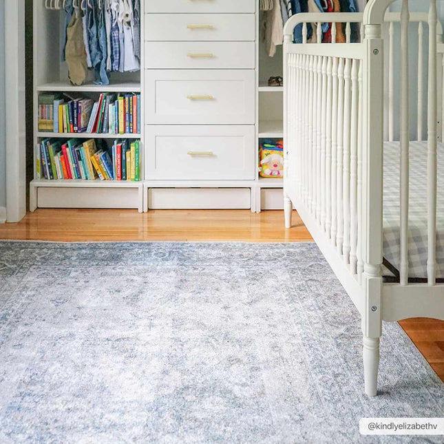Gael Blue Flat Pile Washable Rug Rugs TriadCommerceInc 2' x 3' Rectangle