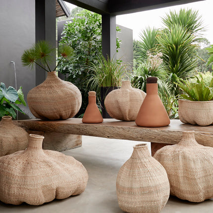 Ilala Garlic Gourd Handwoven African Basket Baskets & Vessels TriadCommerceInc