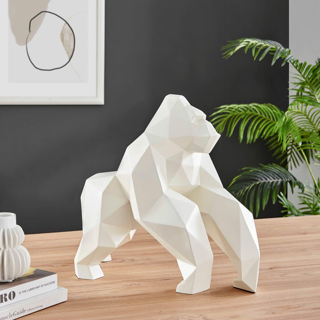 Geometric Ape Sculpture // Matte White Sculpture TriadCommerceInc   