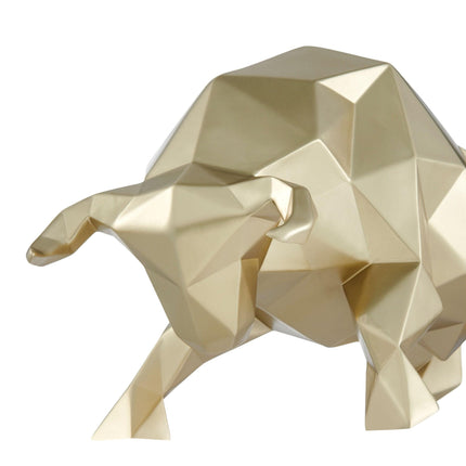 Geometric Bull Sculpture // Champagne Gold Sculpture TriadCommerceInc   