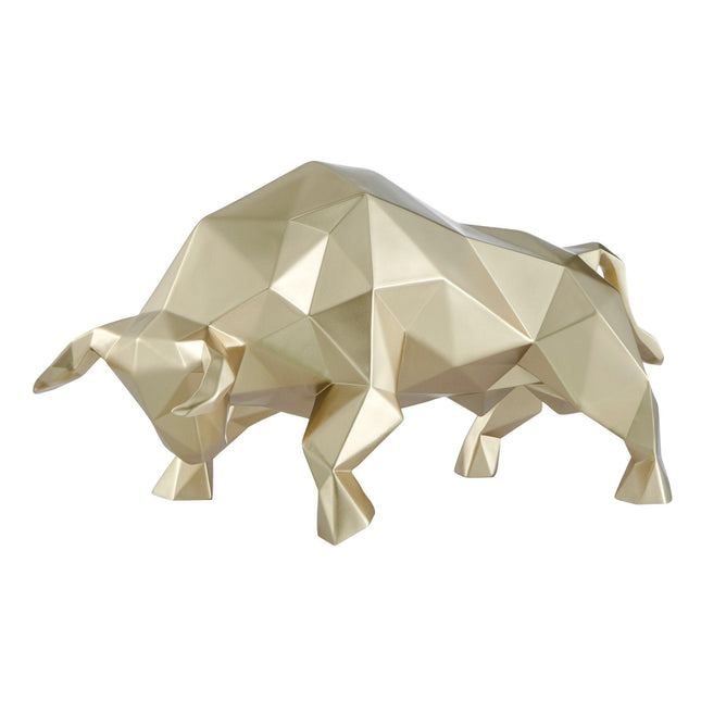 Geometric Bull Sculpture // Champagne Gold Sculpture TriadCommerceInc   