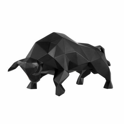 Geometric Bull Sculpture // Matte Black Sculpture TriadCommerceInc   