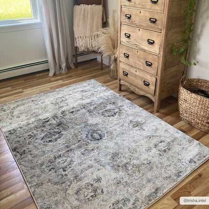 Georgiana Beige Area Rug Rugs TriadCommerceInc 4'3" x 5'7" Rectangle