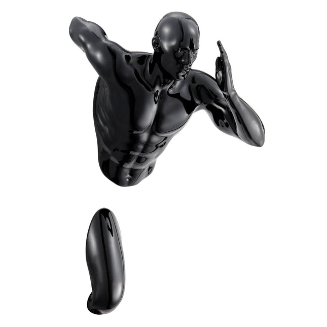 Black Wall Runner 13" Man Sculpture Sculpture TriadCommerceInc   