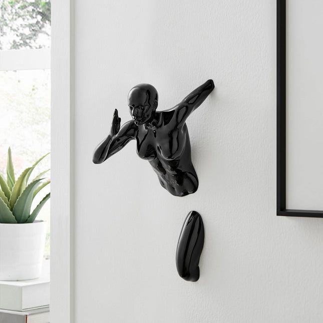 Black Wall Runner 13" Woman Sculpture Sculpture TriadCommerceInc   