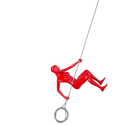 Glossy Red Wall Sculpture Climbing 8" Woman Sculpture TriadCommerceInc   