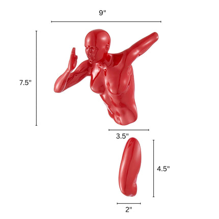 Red Wall Runner 13" Woman Sculpture Sculpture TriadCommerceInc   