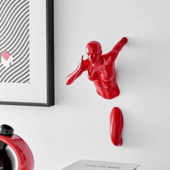 Red Wall Runner 13" Woman Sculpture Sculpture TriadCommerceInc   