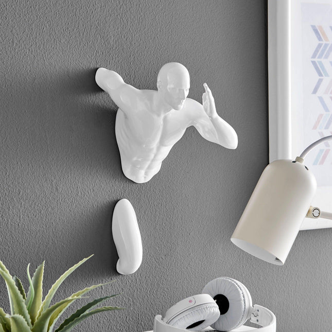 White Wall Runner 13" Man Sculpture Sculpture TriadCommerceInc   