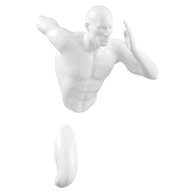 White Wall Runner 13" Man Sculpture Sculpture TriadCommerceInc   