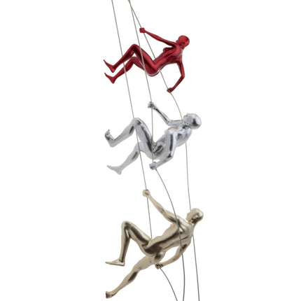Gold, Metallic Red, & Chrome Wall Sculpture Climbing Set Sculpture TriadCommerceInc   