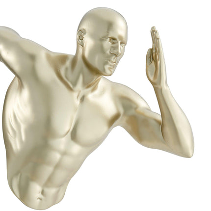 Gold Wall Runner 13" Man Sculpture Sculpture TriadCommerceInc   