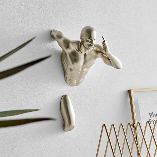 Gold Wall Runner 13" Man Sculpture Sculpture TriadCommerceInc   