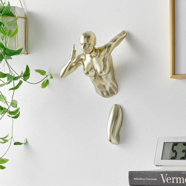 Gold Wall Runner 13" Woman Sculpture Sculpture TriadCommerceInc   
