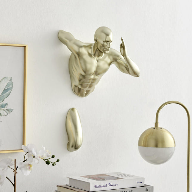 Gold Wall Runner 20" Man Sculpture Sculpture TriadCommerceInc   