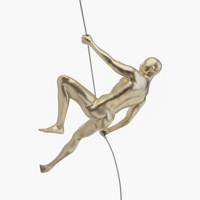 Gold Wall Sculpture Climbing 15" Man Sculpture TriadCommerceInc   