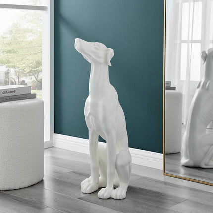 Greyhound Sculpture // Matte White Sculpture TriadCommerceInc   