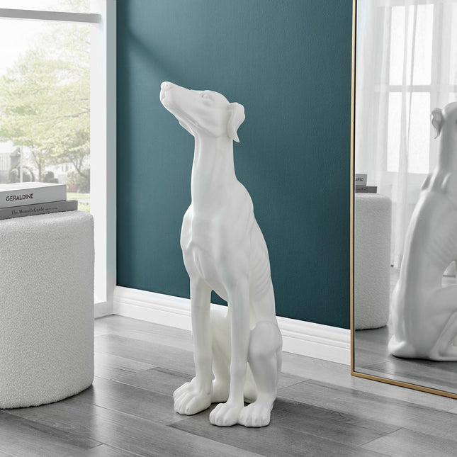 Greyhound Sculpture // Matte White Sculpture TriadCommerceInc   