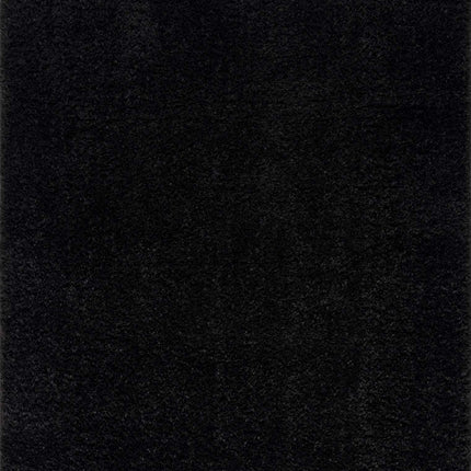 Faina Solid Black Shag Rug Washable Rugs TriadCommerceInc
