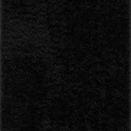 Faina Solid Black Shag Rug Washable Rugs TriadCommerceInc