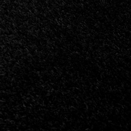 Faina Solid Black Shag Rug Washable Rugs TriadCommerceInc