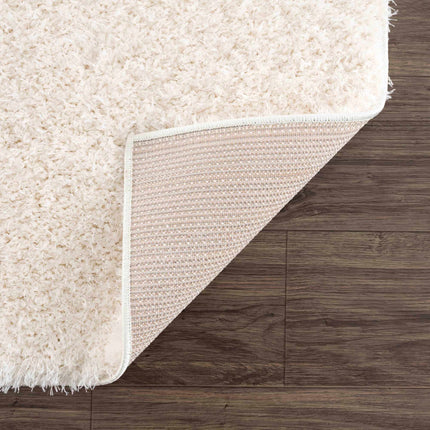 Faina Solid Cream Shag Rug Washable Rugs TriadCommerceInc
