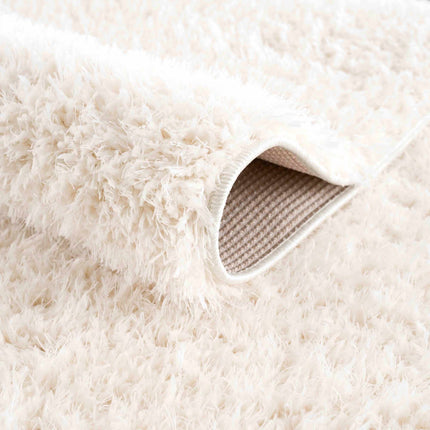 Faina Solid Cream Shag Rug Washable Rugs TriadCommerceInc