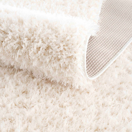 Faina Solid Cream Shag Rug Washable Rugs TriadCommerceInc