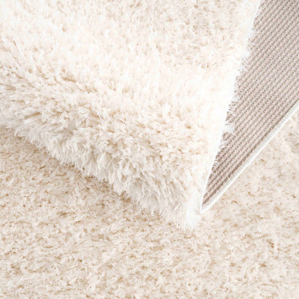 Faina Solid Cream Shag Rug Washable Rugs TriadCommerceInc