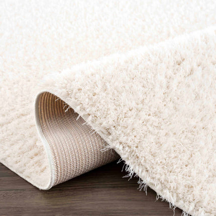 Faina Solid Cream Shag Rug Washable Rugs TriadCommerceInc