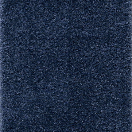Faina Solid Dark Blue Shag Rug Washable Rugs TriadCommerceInc 2'7" x 7'3" Runner