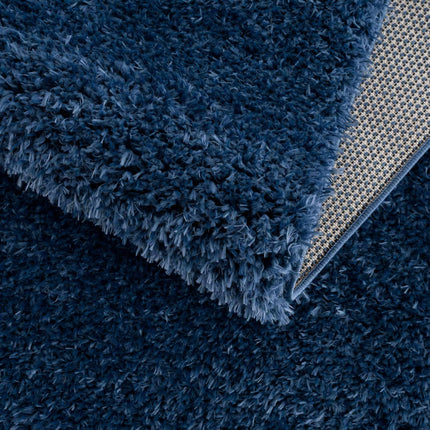 Faina Solid Dark Blue Shag Rug Washable Rugs TriadCommerceInc