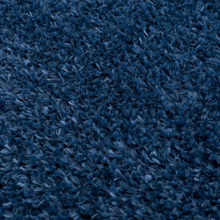 Faina Solid Dark Blue Shag Rug Washable Rugs TriadCommerceInc