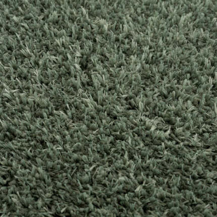 Faina Solid Green Shag Rug Washable Rugs TriadCommerceInc