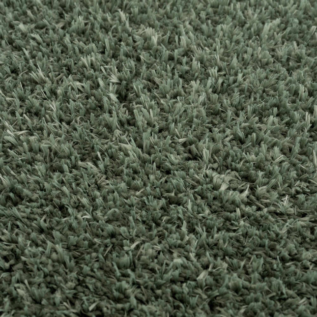 Faina Solid Green Shag Rug Washable Rugs TriadCommerceInc